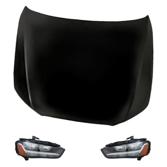 Replacement - 3-Piece Kit (Driver and Passenger Side Headlights, Hood Panel) (CAPA Certified)