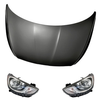 Replacement - 3-Piece Kit (Driver and Passenger Side Headlights, Hood Panel)