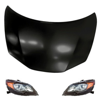Replacement - 3-Piece Kit (Driver and Passenger Side Headlights, Hood Panel) (CAPA Certified)