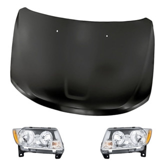Replacement - 3-Piece Kit (Driver and Passenger Side Headlights, Hood Panel)