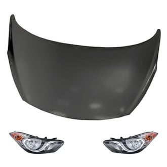 Replacement - 3-Piece Kit (Driver and Passenger Side Headlights, Hood Panel) (CAPA Certified)