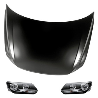 Replacement - 3-Piece Kit (Driver and Passenger Side Headlights, Hood Panel) (CAPA Certified)
