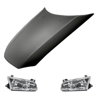 Replacement - 3-Piece Kit (Driver and Passenger Side Headlights, Hood Panel) (CAPA Certified)