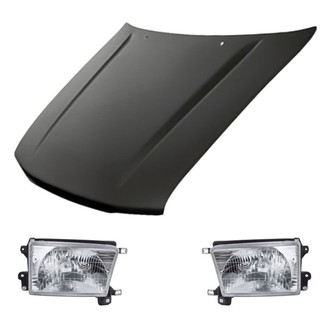 Replacement - 3-Piece Kit (Driver and Passenger Side Headlights, Hood Panel)
