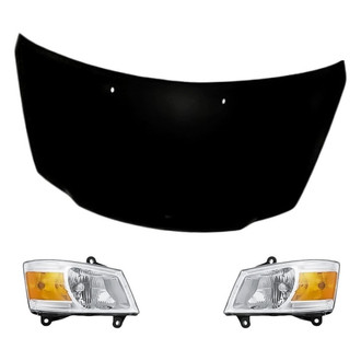 Replacement - 3-Piece Kit (Driver and Passenger Side Headlights, Hood Panel) (CAPA Certified)