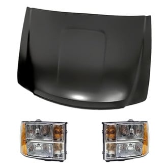 Replacement - 3-Piece Kit (Driver and Passenger Side Headlights, Hood Panel) (CAPA Certified)