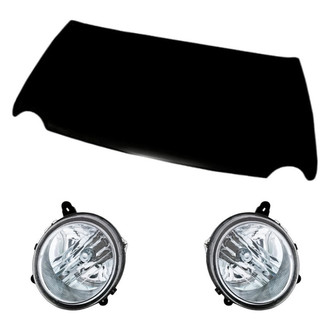Replacement - 3-Piece Kit (Driver and Passenger Side Headlights, Hood Panel) (CAPA Certified)