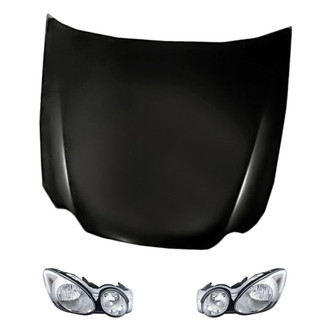 Replacement - 3-Piece Kit (Driver and Passenger Side Headlights, Hood Panel)
