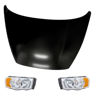 Replacement - 3-Piece Kit (Driver and Passenger Side Headlights, Hood Panel) (CAPA Certified)