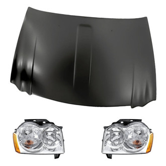 Replacement - 3-Piece Kit (Driver and Passenger Side Headlights, Hood Panel)