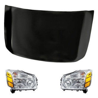 Replacement - 3-Piece Kit (Driver and Passenger Side Headlights, Hood Panel)