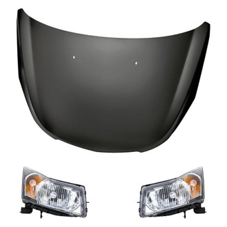 Replacement - 3-Piece Kit (Driver and Passenger Side Headlights, Hood Panel) (CAPA Certified)