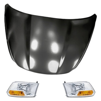 Replacement - 3-Piece Kit (Driver and Passenger Side Headlights, Hood Panel) (CAPA Certified)