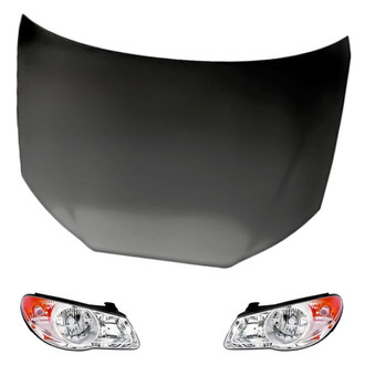 Replacement - 3-Piece Kit (Driver and Passenger Side Headlights, Hood Panel)