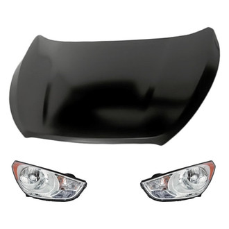 Replacement - 3-Piece Kit (Driver and Passenger Side Headlights, Hood Panel)