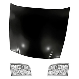 Replacement - 3-Piece Kit (Driver and Passenger Side Headlights, Hood Panel) (CAPA Certified)
