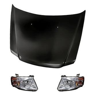 Replacement - 3-Piece Kit (Driver and Passenger Side Headlights, Hood Panel) (CAPA Certified)