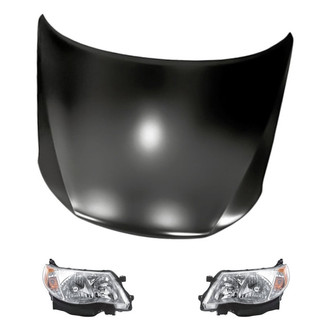 Replacement - 3-Piece Kit (Driver and Passenger Side Headlights, Hood Panel) (CAPA Certified)