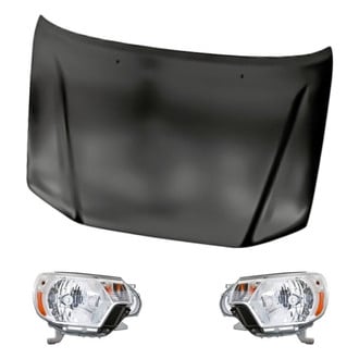 Replacement - 3-Piece Kit (Driver and Passenger Side Headlights, Hood Panel) (CAPA Certified)