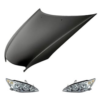 Replacement - 3-Piece Kit (Driver and Passenger Side Headlights, Hood Panel) (CAPA Certified)