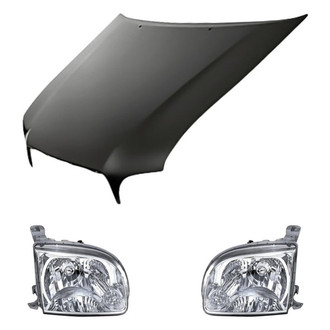 Replacement - 3-Piece Kit (Driver and Passenger Side Headlights, Hood Panel)