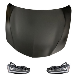 Replacement - 3-Piece Kit (Driver and Passenger Side Headlights, Hood Panel)