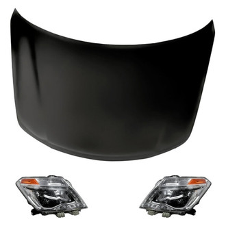 Replacement - 3-Piece Kit (Driver and Passenger Side Headlights, Hood Panel) (CAPA Certified)