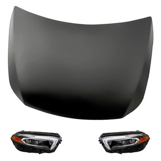 Replacement - 3-Piece Kit (Driver and Passenger Side Headlights, Hood Panel)