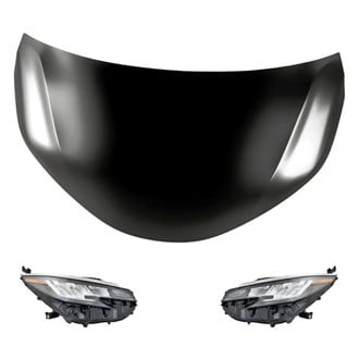 Replacement - 3-Piece Kit (Driver and Passenger Side Headlights, Hood Panel) (CAPA Certified)