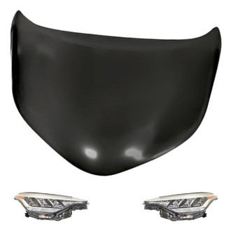 Replacement - 3-Piece Kit (Driver and Passenger Side Headlights, Hood Panel)