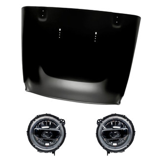 Replacement - 3-Piece Kit (Driver and Passenger Side Headlights, Hood Panel) (CAPA Certified)