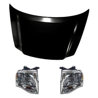 Replacement - 3-Piece Kit (Driver and Passenger Side Headlights, Hood Panel) (CAPA Certified)
