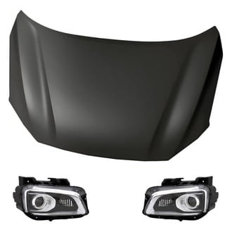 Replacement - 3-Piece Kit (Driver and Passenger Side Headlights, Hood Panel) (CAPA Certified)