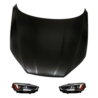 Replacement - 3-Piece Kit (Driver and Passenger Side Headlights, Hood Panel) (CAPA Certified)