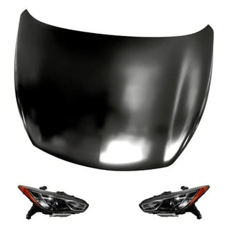 Replacement - 3-Piece Kit (Driver and Passenger Side Headlights, Hood Panel) (CAPA Certified)