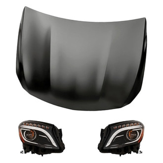Replacement - 3-Piece Kit (Driver and Passenger Side Headlights, Hood Panel) (CAPA Certified)