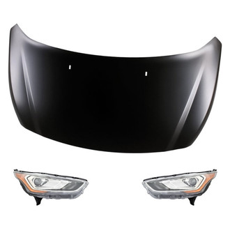 Replacement - 3-Piece Kit (Driver and Passenger Side Headlights, Hood Panel) (CAPA Certified)