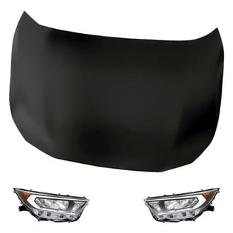 Replacement - 3-Piece Kit (Driver and Passenger Side Headlight Lenses and Housings, Hood Panel) (Standard Line)