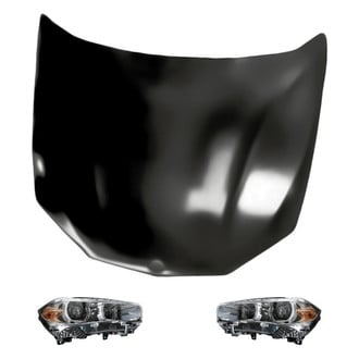Replacement - 3-Piece Kit (Driver and Passenger Side Headlight Lenses and Housings, Hood Panel) (Standard Line)