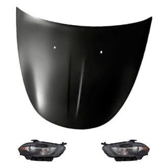 Replacement - 3-Piece Kit (Driver and Passenger Side Headlight Lenses and Housings, Hood Panel) (Standard Line)