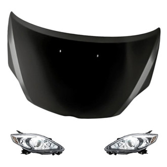 Replacement - 3-Piece Kit (Driver and Passenger Side Headlight Lenses and Housings, Hood Panel) (Standard Line)