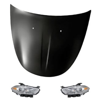 Replacement - 3-Piece Kit (Driver and Passenger Side Headlight Lenses and Housings, Hood Panel) (Standard Line)