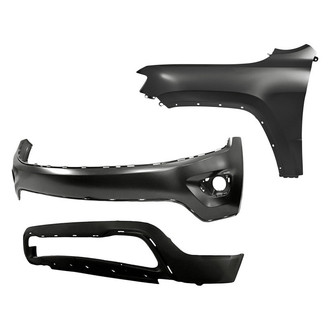 Replacement - 3-Piece (Front Upper and Lower Bumper Cover, Front Driver Side Fender) (Standard Line)