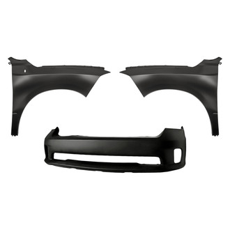 Replacement - 3-Piece (Front Bumper Cover, Front Driver and Passenger Side Fender) (Standard Line)