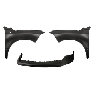 Replacement - 3-Piece (Front Upper Bumper Cover, Front Driver and Passenger Side Fender) (CAPA Certified)