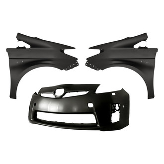 Replacement - 3-Piece (Front Bumper Cover, Front Driver and Passenger Side Fender) (Standard Line)