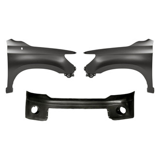 Replacement - 3-Piece (Front Bumper Cover, Front Driver and Passenger Side Fender) (Standard Line)