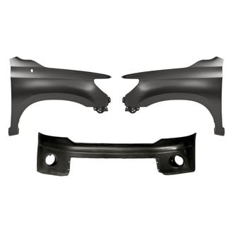 Replacement - 3-Piece (Front Bumper Cover, Front Driver and Passenger Side Fender) (CAPA Certified)
