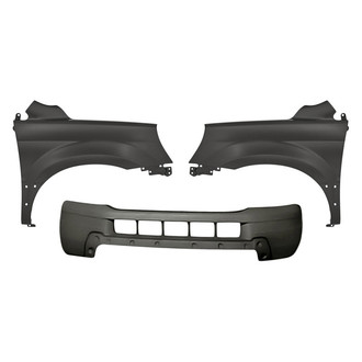 Replacement - 3-Piece (Front Bumper Cover, Front Driver and Passenger Side Fender) (Standard Line)
