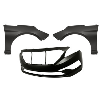 Replacement - 3-Piece (Front Bumper Cover, Front Driver and Passenger Side Fender) (CAPA Certified)
